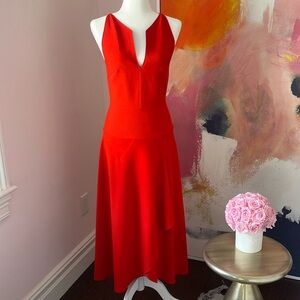 Roland Mouret midi dress. Red. Size 4